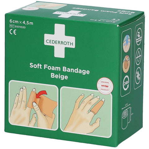 Cederroth bandage mousse souple beige (6 cm x 4,5 m)