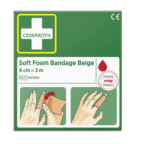 Cederroth Bandage en mousse souple beige (6 cm x 2 m)