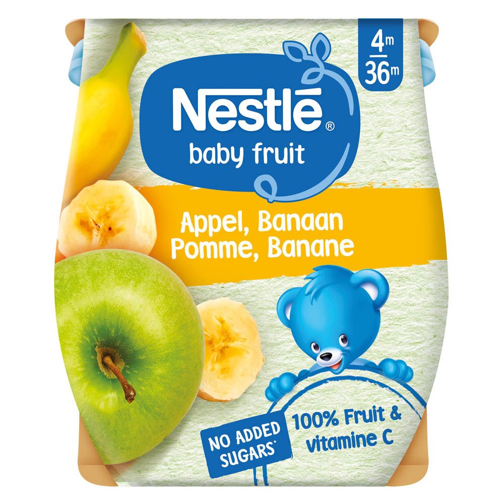 NESTLE Baby Fruit® Compotes Pomme-Banane (2x130 g)