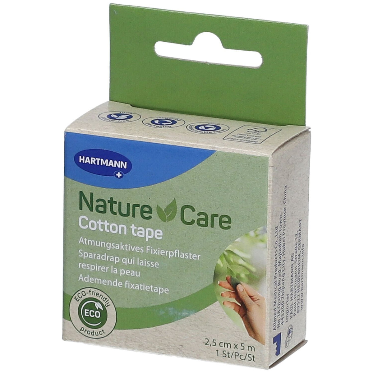 Hartmann NatureCare bande de coton (2,5 cm x 5 m)