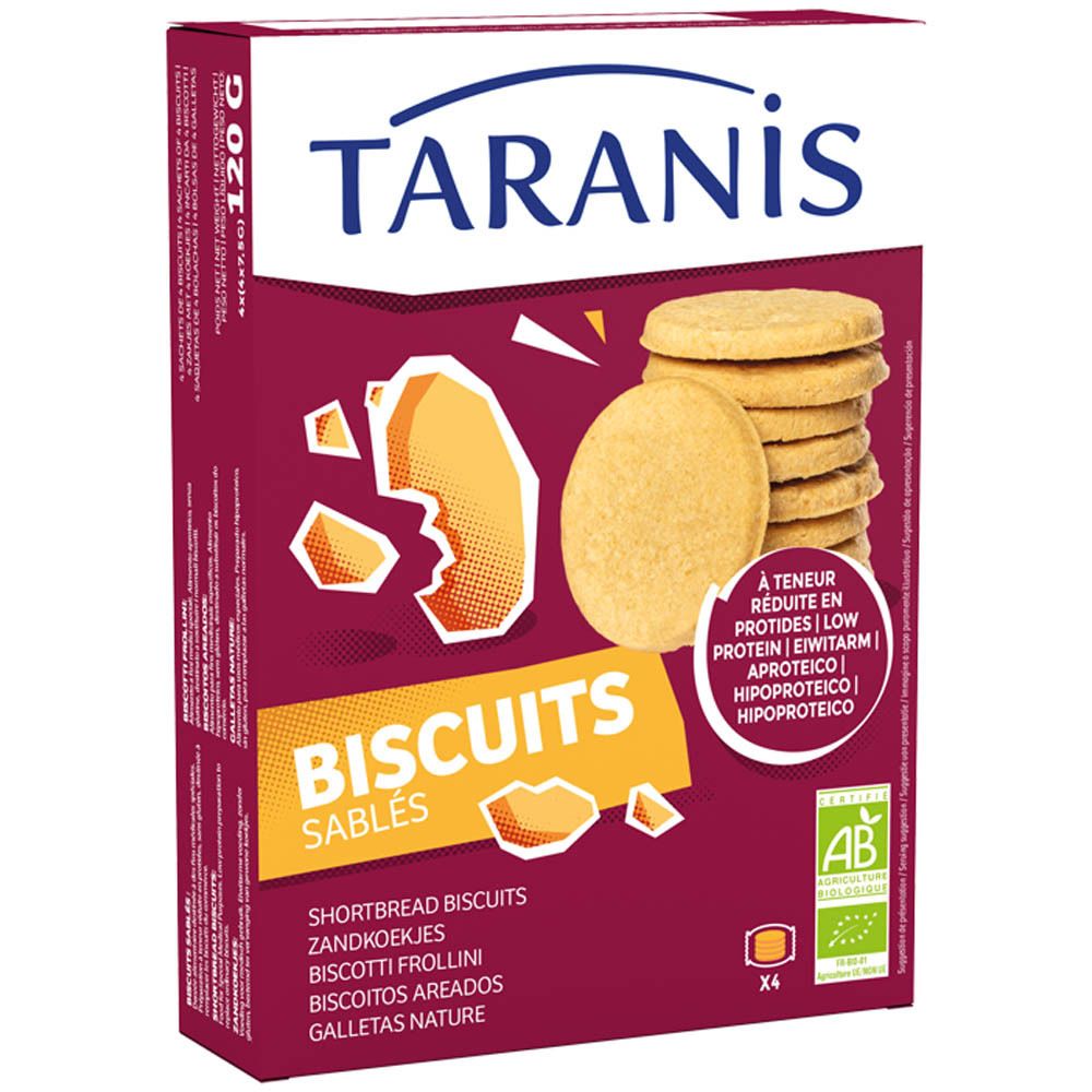 Taranis Biscuits sablés pauvres en protéines bio (120 g)