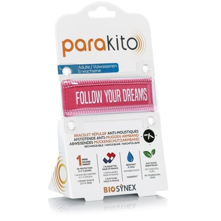 ParaKito Bracelet anti-moustiques adultes Follow your Dreams Fuchsia (1 pièce)
