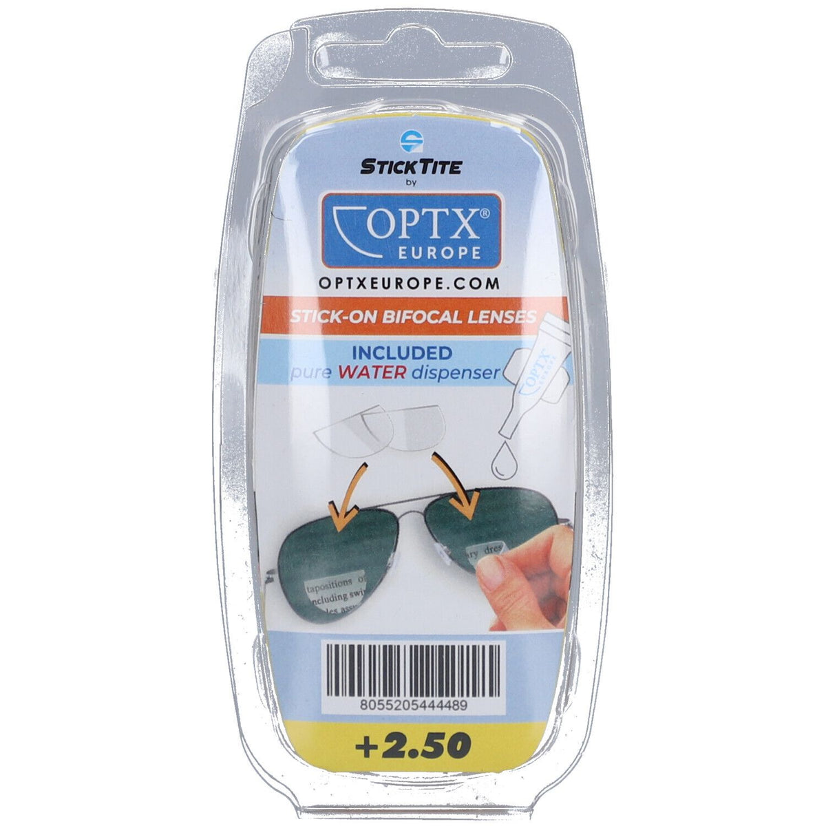 OPTX Europe StickTite verres bifocaux autocollants +2,50 dpt (2 pièces)