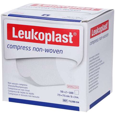 Leukoplast Compresses non tissées 7,5 cm x 7,5 cm (50x2 pièces)