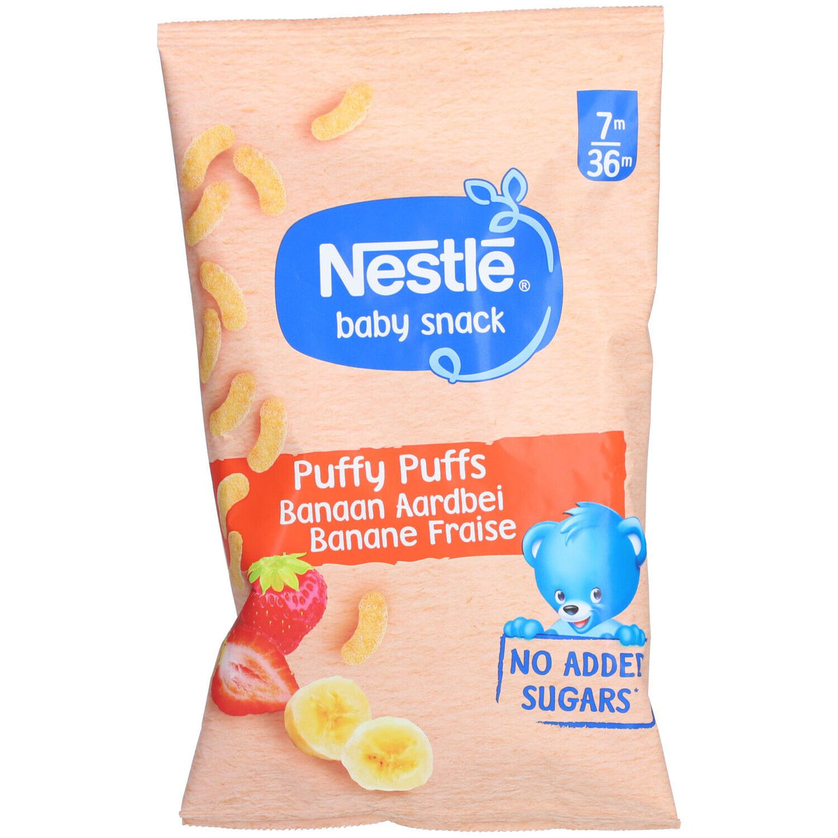 Nestlé® Puffy Puffs – Banane fraise (28 g)