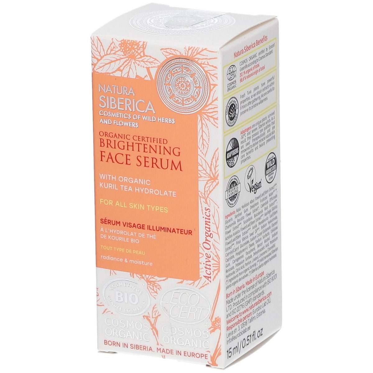 Natura Siberica Sérum visage éclaircissant certifié bio (15 ml)