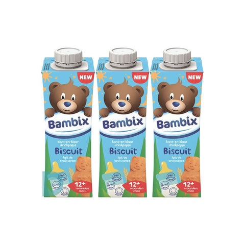 Bambix Lait de Croissance Biscuit 12+ mois (3x250 ml)