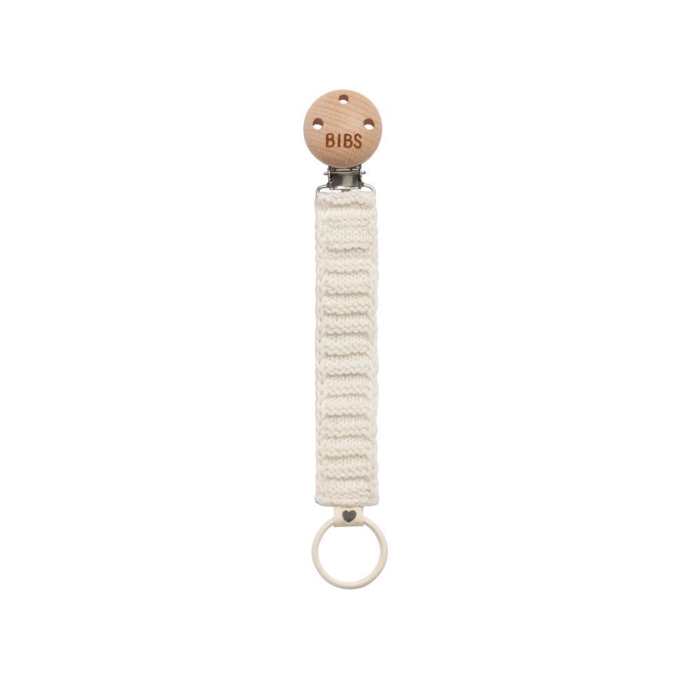 BIBS Attache-Sucette tricotée ivoire