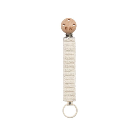 BIBS Attache-Sucette tricotée ivoire