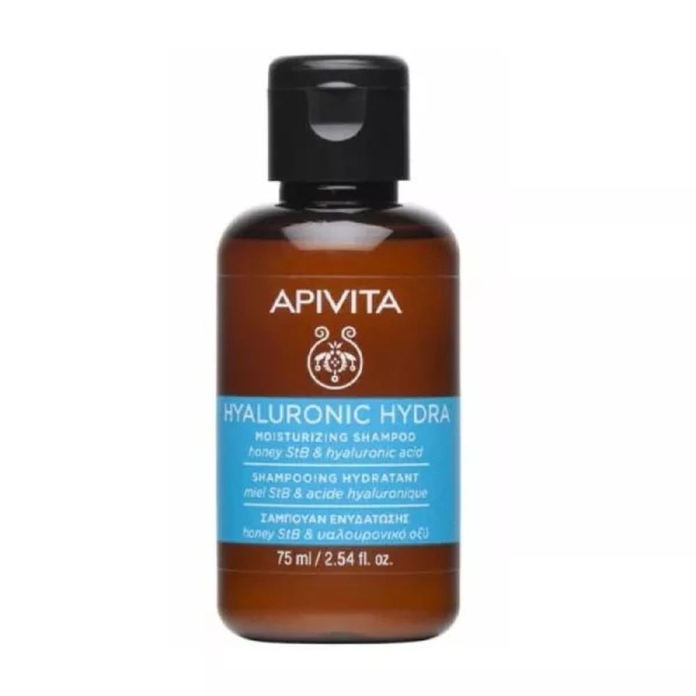 APIVITA Shampooing Hydra Travel au miel et à l'acide hyaluronique (75 ml)
