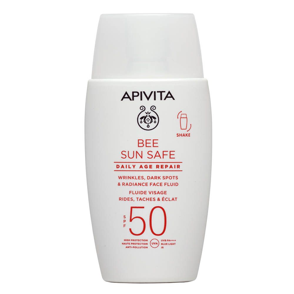 Apivita Bee Sun Safe Daily Age Repair Fluide Visage Rides, Taches & Éclat SPF50 (50 ml)