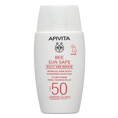 Apivita Bee Sun Safe Daily Age Repair Fluide Visage Rides, Taches & Éclat SPF50 (50 ml)
