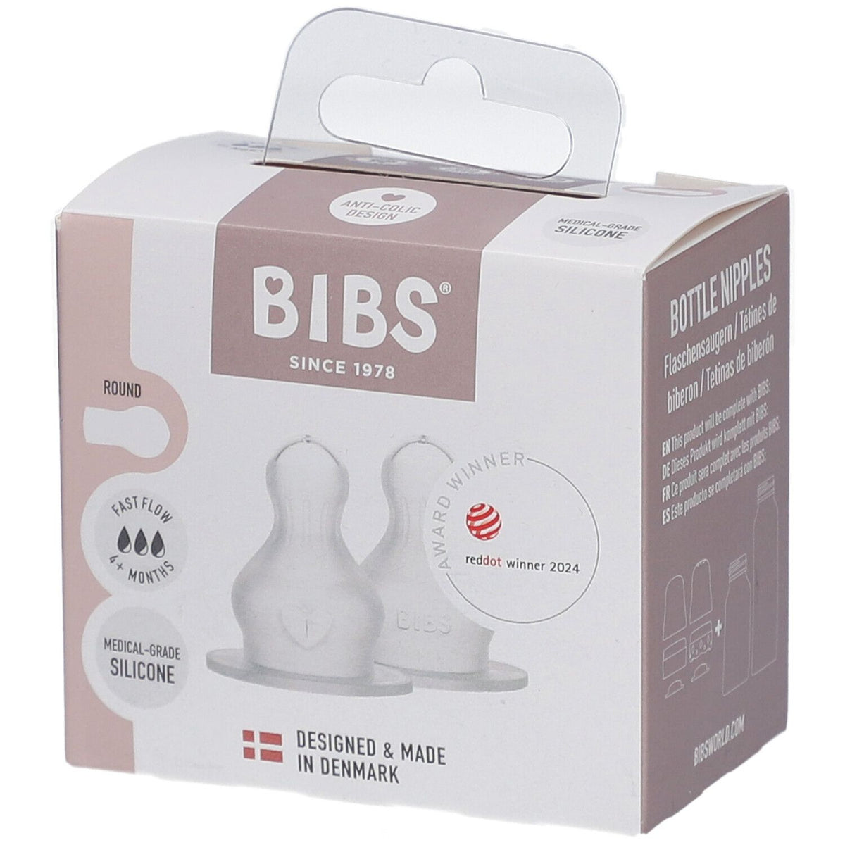 BIBS tétines de biberon en silicone (2 pièces)