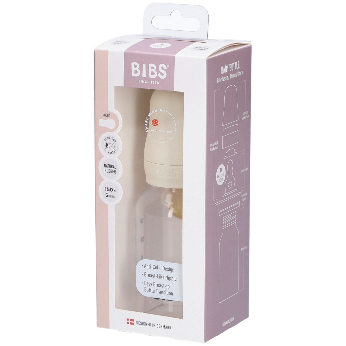 BIBS Biberon en verre set complet Ivoire (1 pièce)
