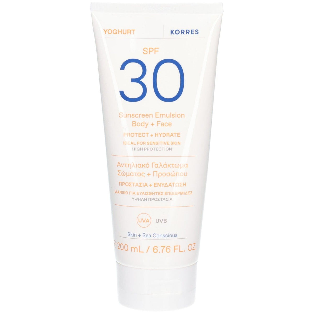 KORRES Yoghurt émulsion solaire pour le corps et le visage SPF 30 (200 ml)