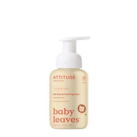 Attitude Baby Leaves nettoyant mousse cheveux et corps 2 en 1 poire et nectar (295 ml)