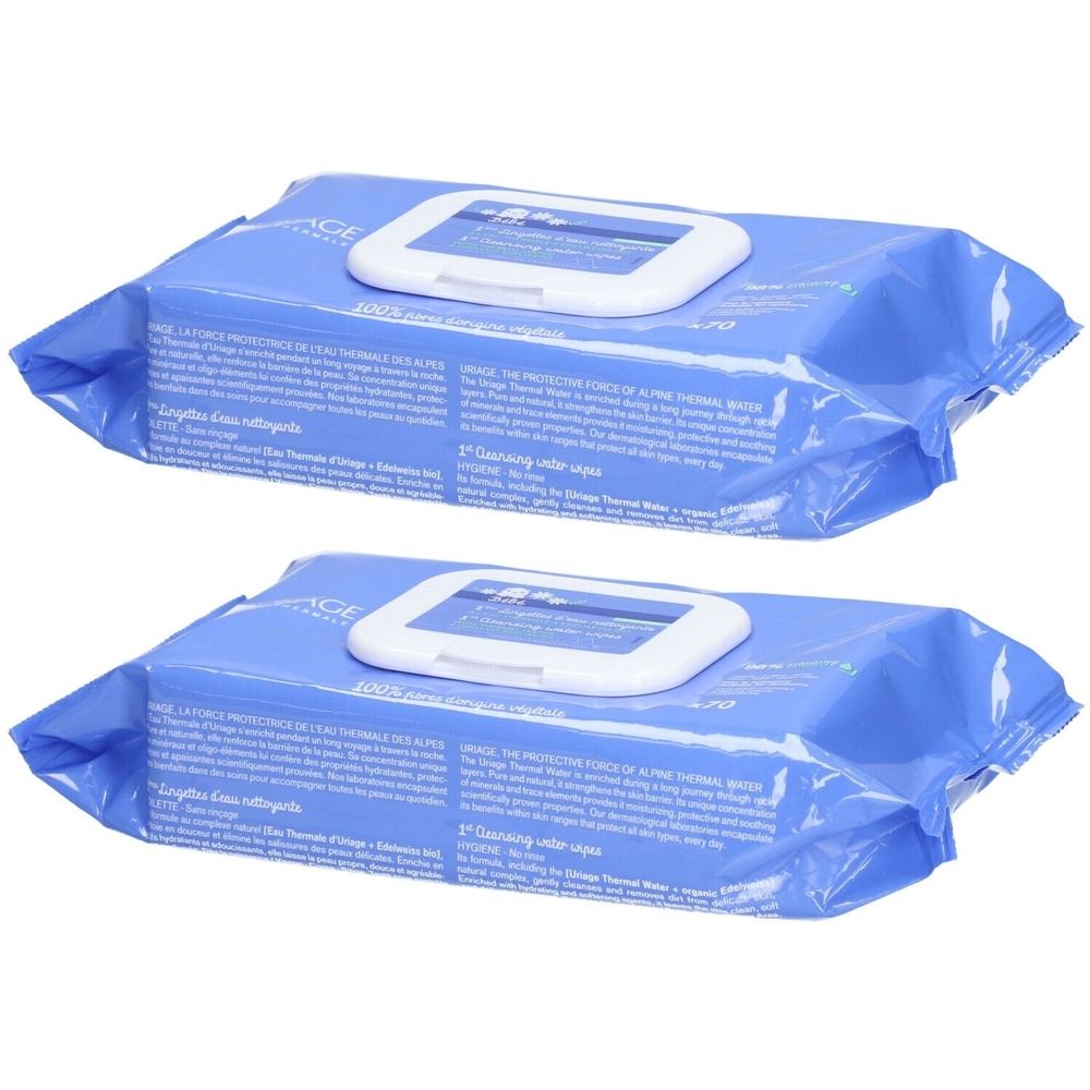 URIAGE Baby 1st lingettes nettoyantes (2 x 70 pièces)