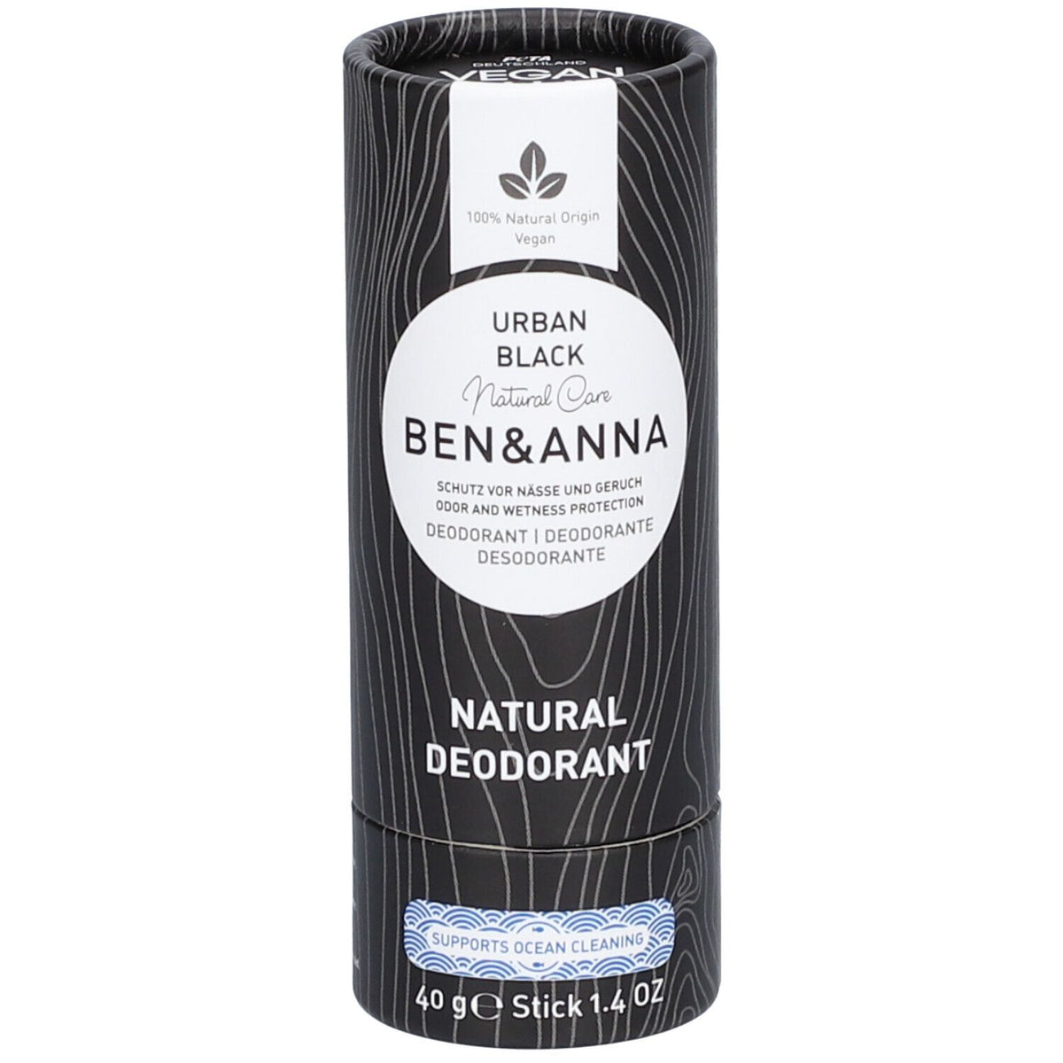 Ben & Anna Déodorant Papertube Urban Black (40 g)