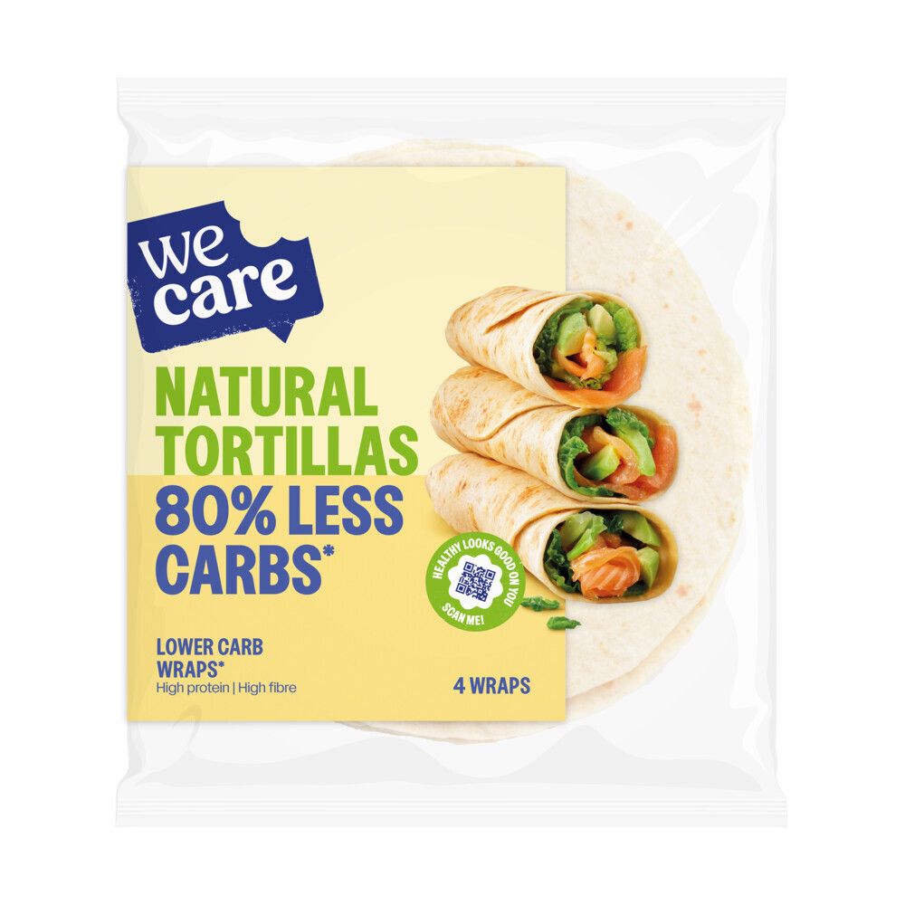 We Care Lower Carb Natural Tortillas (4x40 g)
