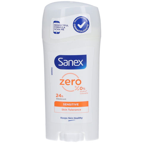 Sanex Zero% Sensitive stick déodorant pour peaux sensibles 24h (65 ml)