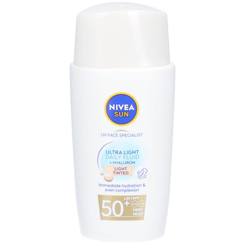 Nivea Sun fluide quotidien ultra léger + Hyaluron | Teinte légère (40 ml)