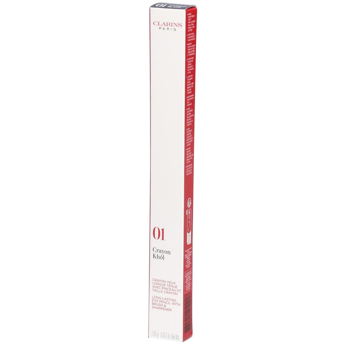 Clarins Crayon Khôl N°01 Carbon Black avec taille-crayon (1,05 g)
