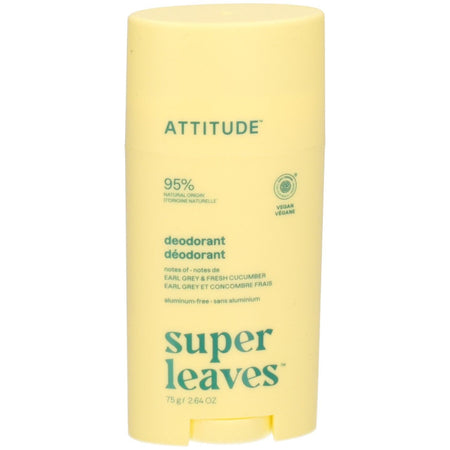 ATTITUDE Super Leaves Déodorant Earl Grey & Fresh Cucumber Twist And Glide (75 g)