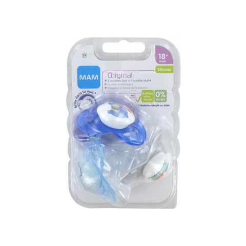 MAM Sucette Original 18+ mois Silicone Garçon (3 pièces)