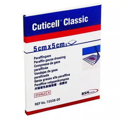 BSN Medical Cuticell Classic Paraffin Gauze Dressing 5x5cm 5 Units