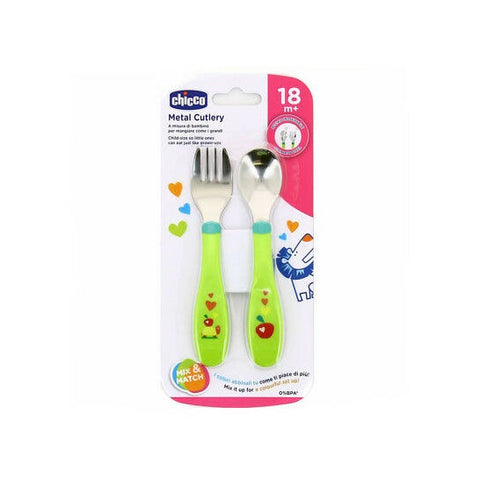 Chicco couverts inox 18M+ vert
