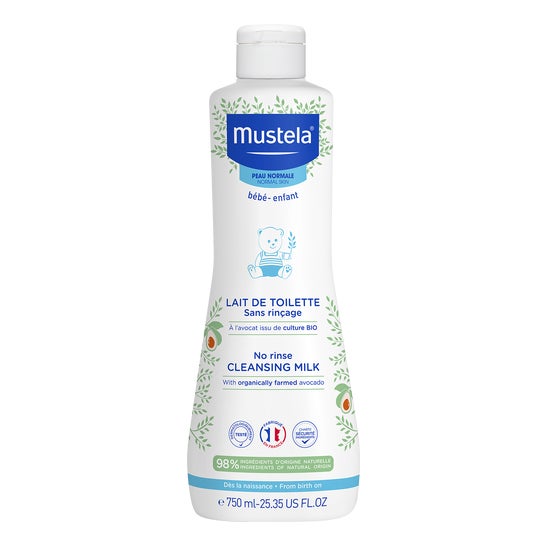 Mustela Lait de Toilette Sans Rinçage À L'Avocat Bio 750 ml