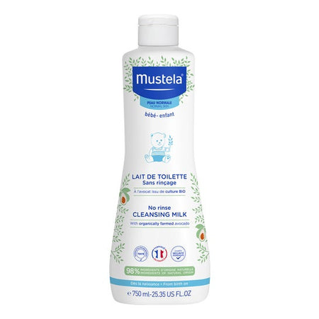 Mustela Lait de Toilette Sans Rinçage À L'Avocat Bio 750 ml