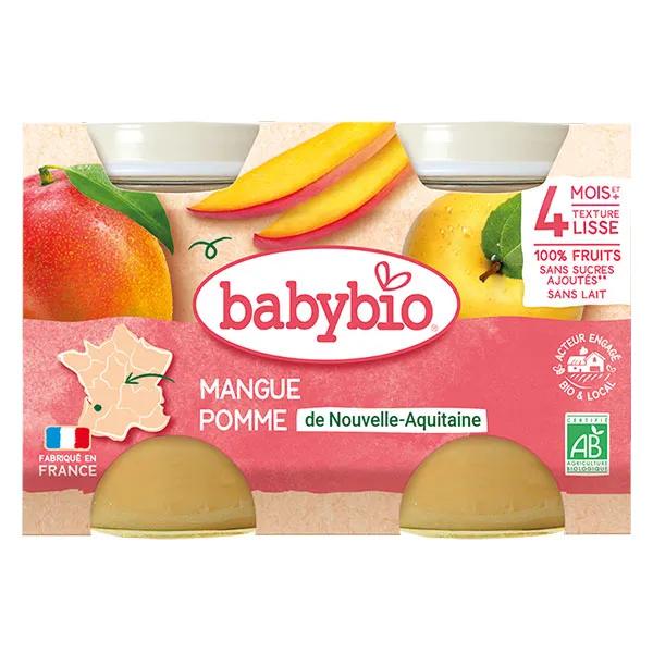 Babybio Fruits Pot Mangue Pomme +4m Bio 2 x 130g