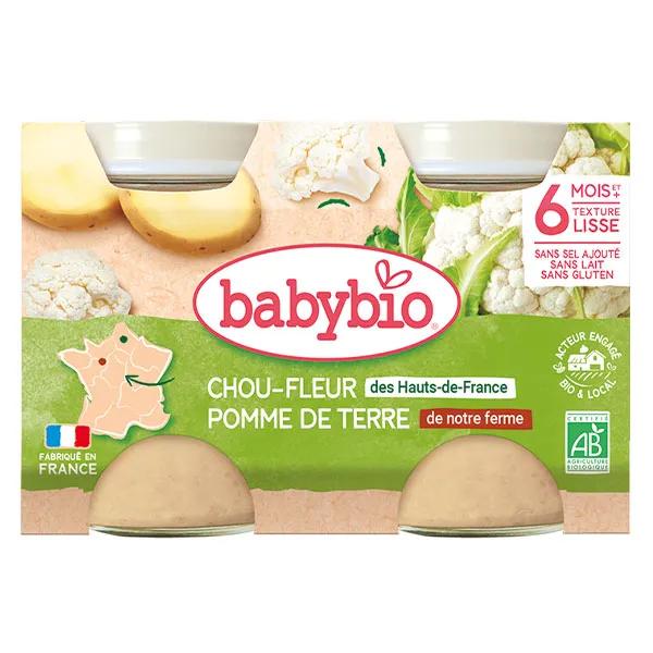Babybio Légumes Pot Chou Fleur Pomme de Terre +6m Bio 2 x 130g
