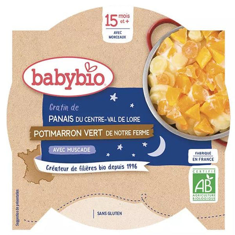 Babybio Repas Soir Assiette Panais Potimarron vert +15m Bio 260g