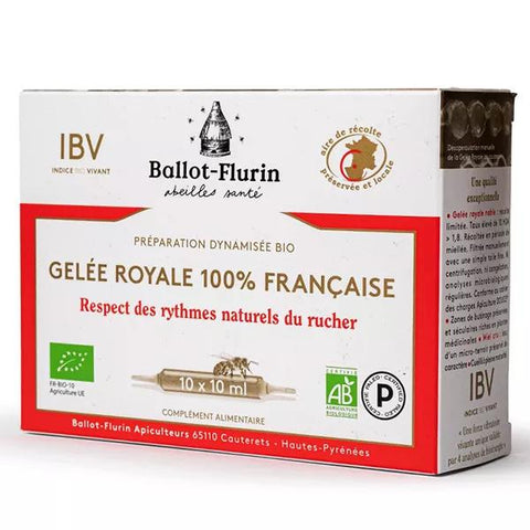 Ballot-Flurin Santé Dynamized Preparation 100% French Organic Royal Jelly 10 ampoules