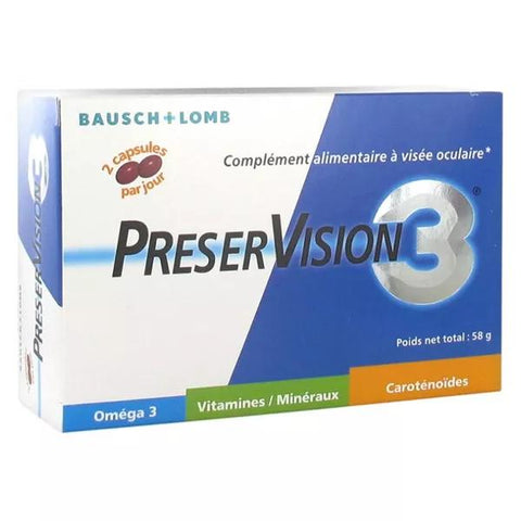 Bausch & Lomb PreserVision 3 - 60 capsules - 1-month supply