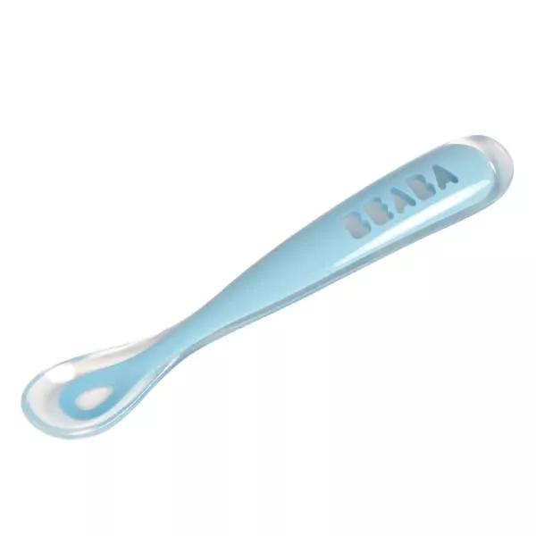 Béaba Cuillère 1er Repas Soft en Silicone Bleu