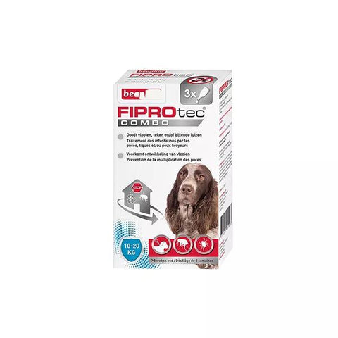 Beaphar Fiprotec Combo Flea, Tick, and Biting Lice Pipettes Dog (10-20 kg) 1.34ml x 3 units