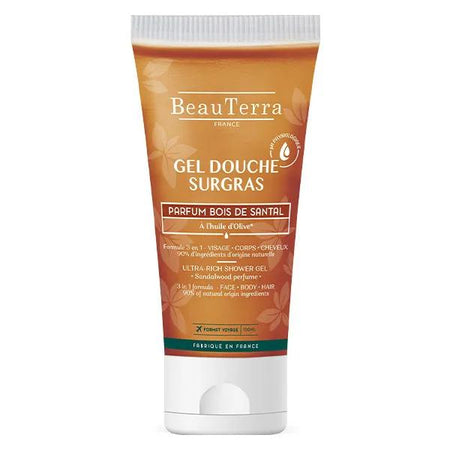 BeauTerra Gel douche surgras Parfum Bois de Santal - 100ml