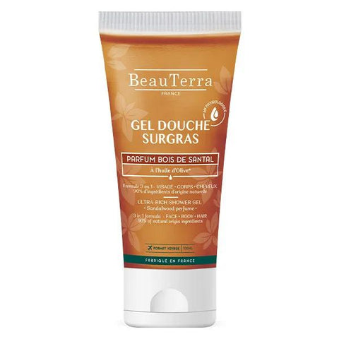 BeauTerra Gel douche surgras Parfum Bois de Santal - 100ml
