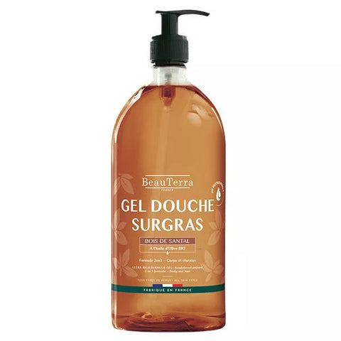 BeauTerra gel douche surgras bois de santal (1 L)
