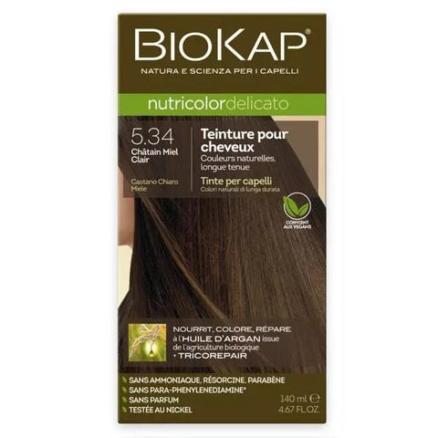 Biokap Nutricolor Delicato Hair Dye 5.34 Light Honey Chestnut 140ml