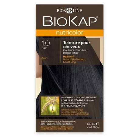 Biokap Nutricolor Coloration pour Cheveux 1.0 Noir (140 ml)