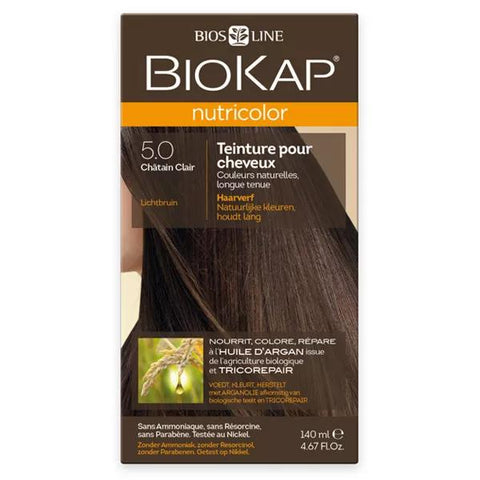 Biokap Nutricolor coloration pour Cheveux 5.0 Châtain Clair 140ml