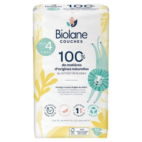 Biolane eco-friendly diapers size 4, pack of 3 x 44 units