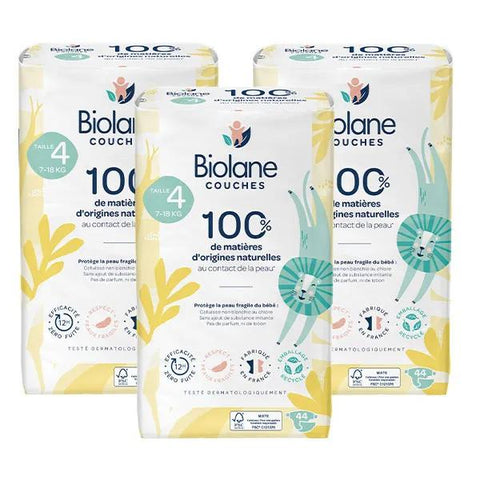 Biolane couches écologiques taille 4 lot de 3 x 44 unités