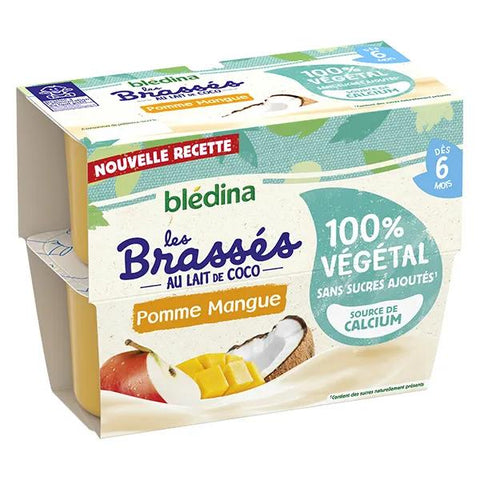 Blédina Les Brassés 100% Végétal Mangue Lot de 4 x 95g