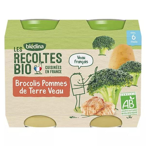 Blédina Organic Harvest Broccoli Potatoes Veal Pack of 2 x 200g