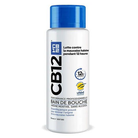CB12 Bain de bouche 12h d’haleine fraîche Sans alcool Arôme menthe - 250ml